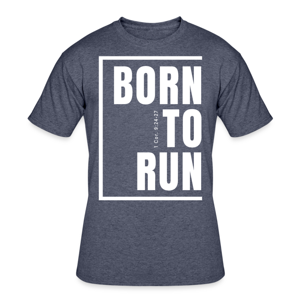 Born To Run / Men’s Dri-Power T-Shirt / White - navy heather