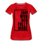 Wonderfully Made / Perfectly Basic Women’s Tee / Black Graphic - red