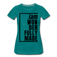 Wonderfully Made / Perfectly Basic Women’s Tee / Black Graphic - teal