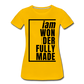 Wonderfully Made / Perfectly Basic Women’s Tee / Black Graphic - sun yellow