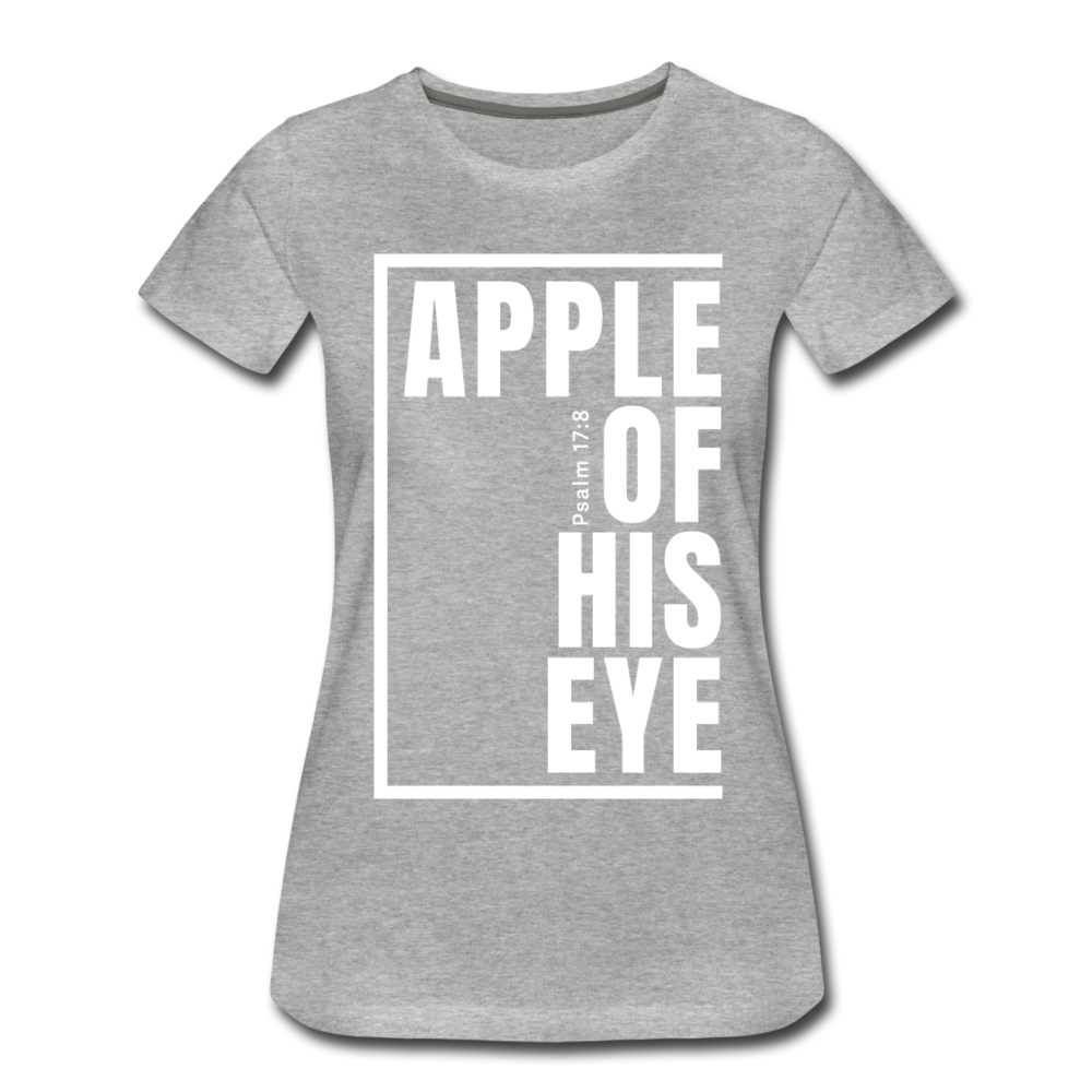 Apple of His Eye / Perfectly Basic Women’s Tee / White Graphic - heather gray