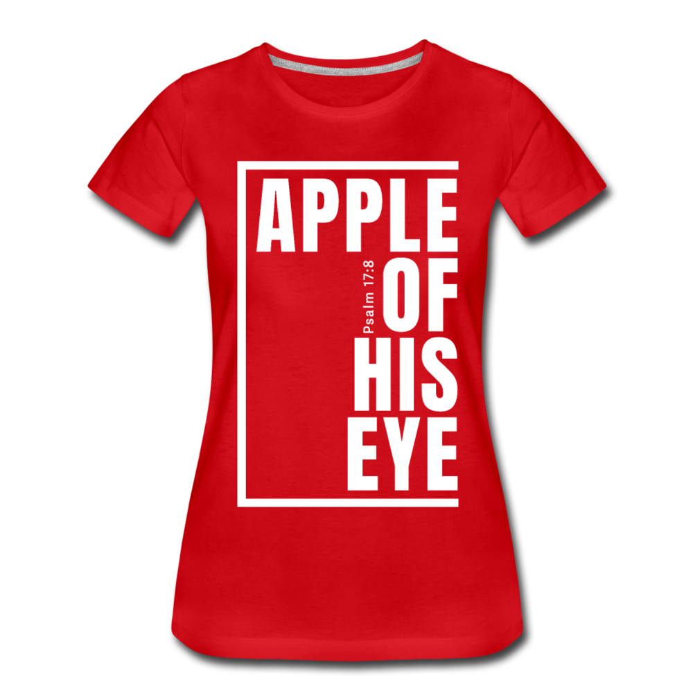 Apple of His Eye / Perfectly Basic Women’s Tee / White Graphic - red