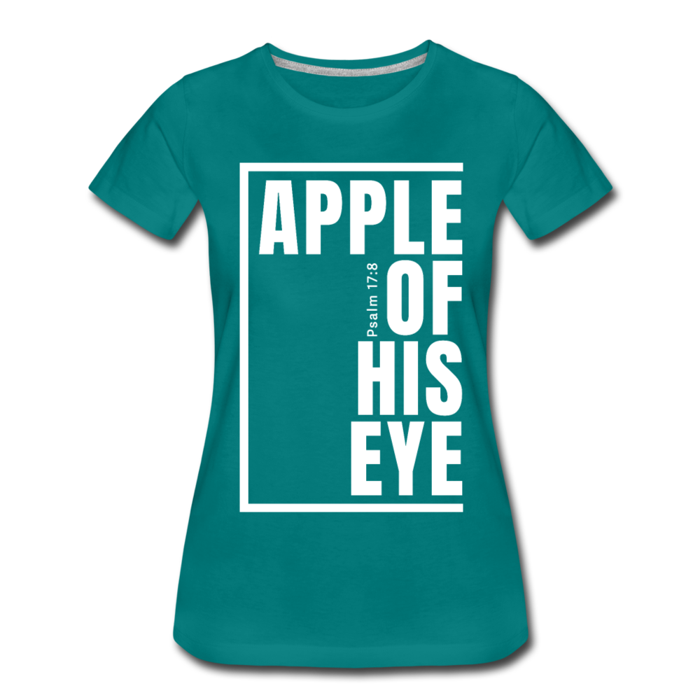 Apple of His Eye / Perfectly Basic Women’s Tee / White Graphic - teal