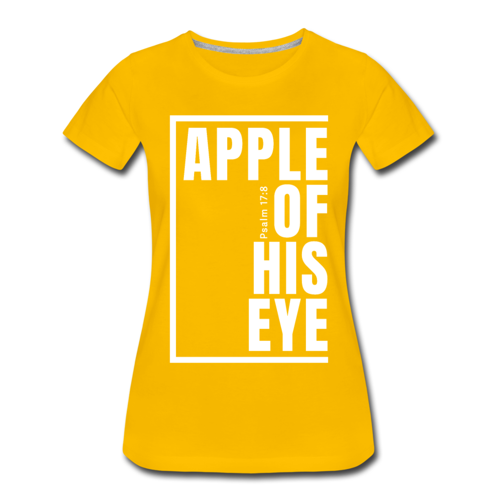 Apple of His Eye / Perfectly Basic Women’s Tee / White Graphic - sun yellow