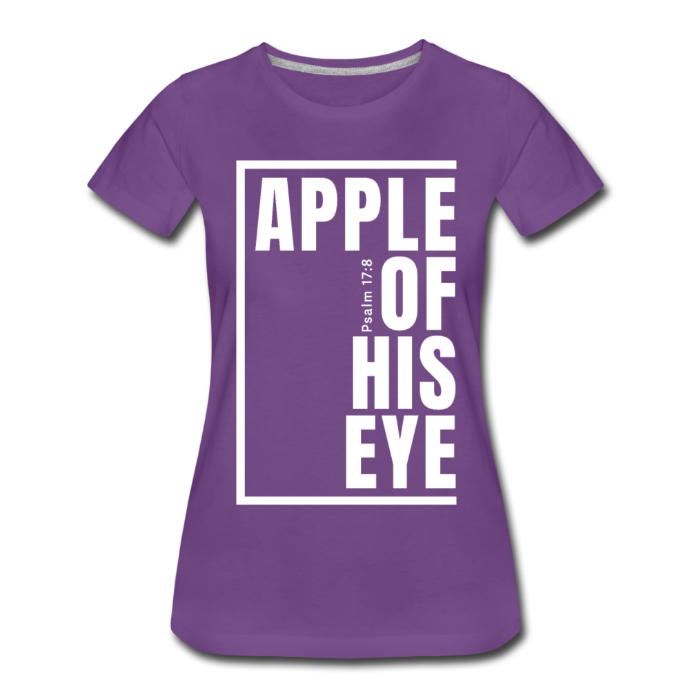 Apple of His Eye / Perfectly Basic Women’s Tee / White Graphic - purple