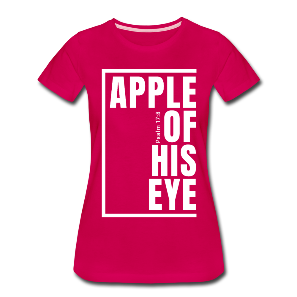 Apple of His Eye / Perfectly Basic Women’s Tee / White Graphic - dark pink