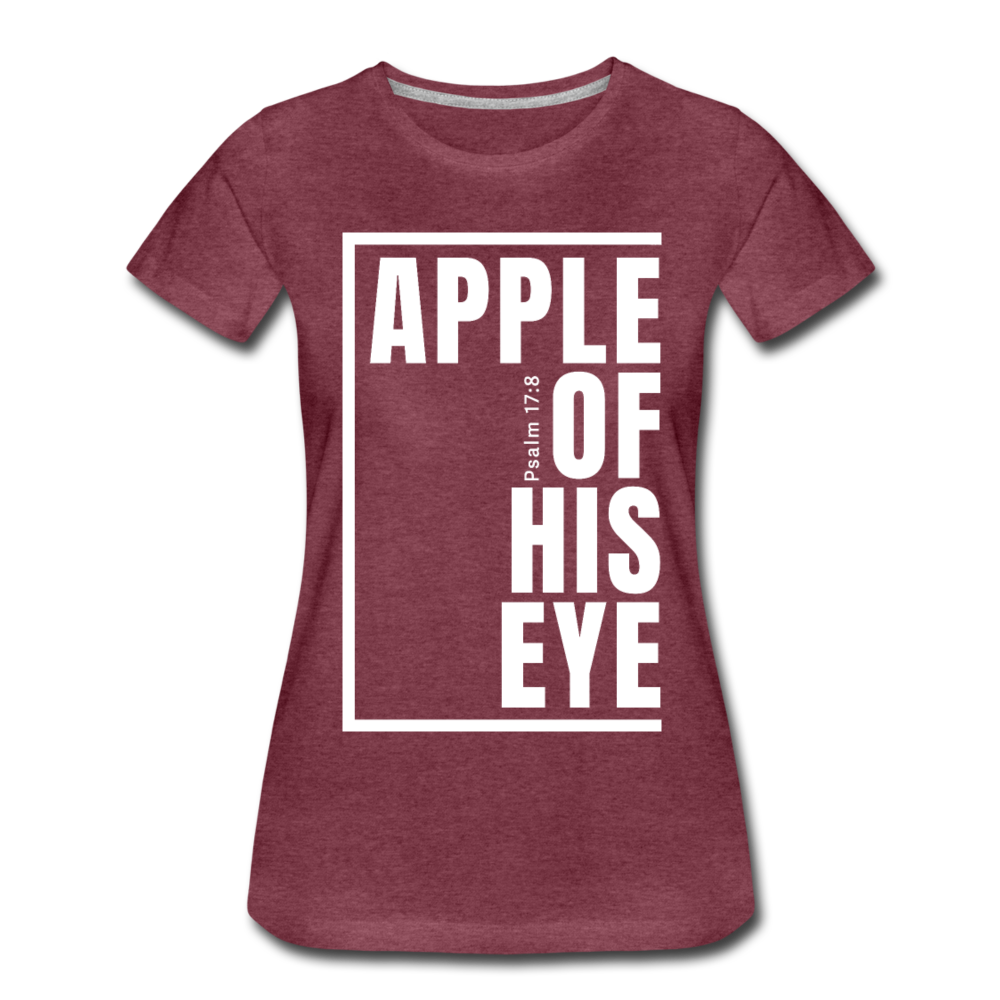 Apple of His Eye / Perfectly Basic Women’s Tee / White Graphic - heather burgundy