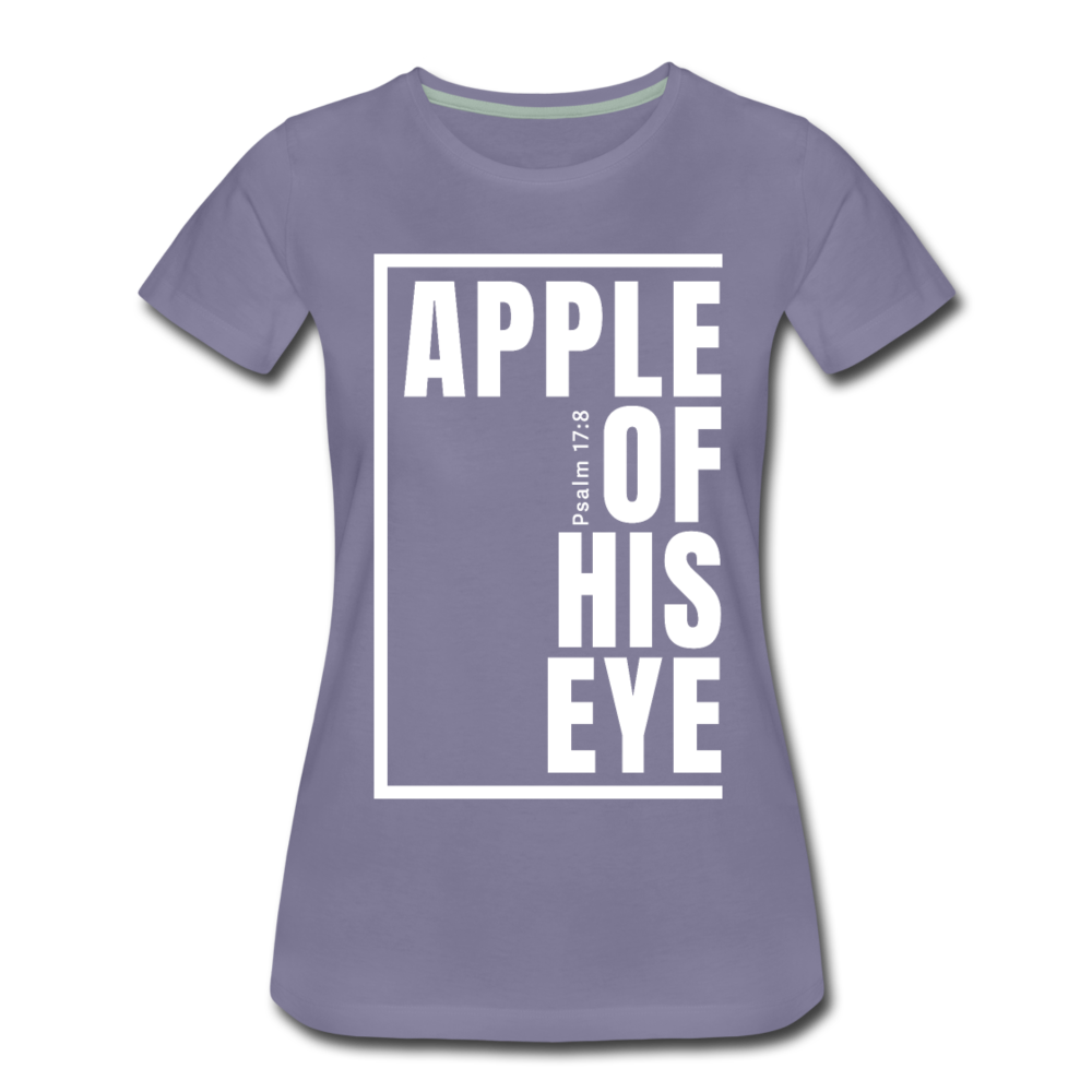 Apple of His Eye / Perfectly Basic Women’s Tee / White Graphic - washed violet