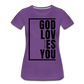 God Loves You / Perfectly Basic Women’s Tee / Black Graphic - purple