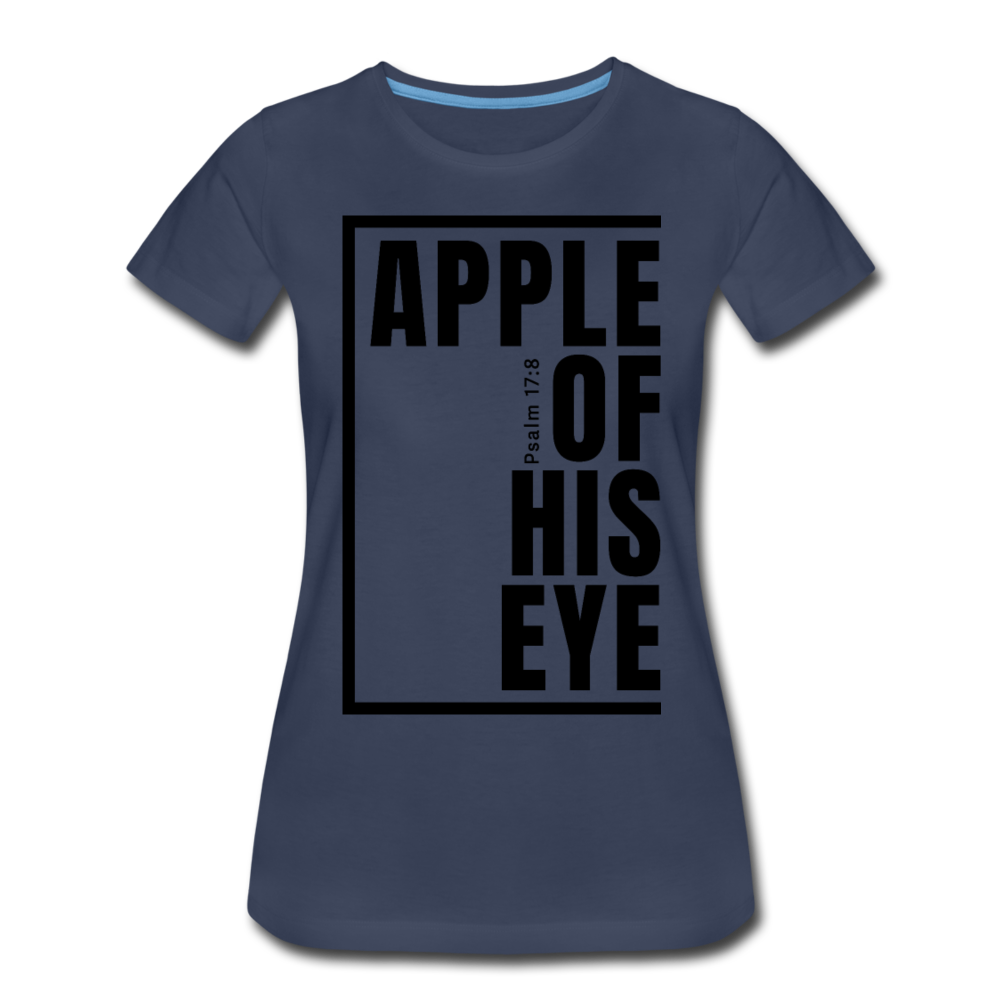 Apple of His Eye / Perfectly Basic Women’s Tee / Black Graphic - navy