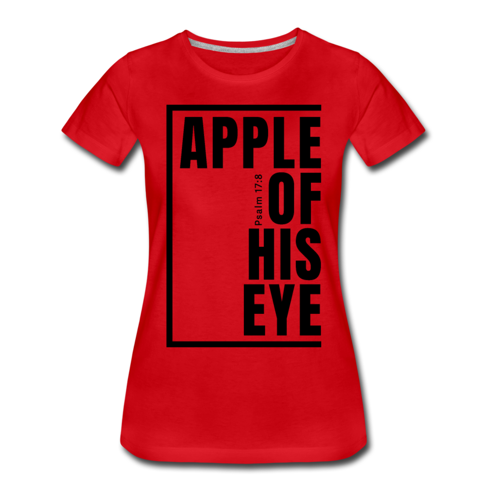 Apple of His Eye / Perfectly Basic Women’s Tee / Black Graphic - red