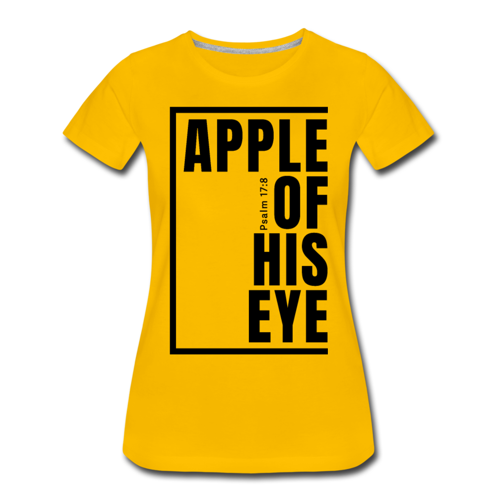 Apple of His Eye / Perfectly Basic Women’s Tee / Black Graphic - sun yellow