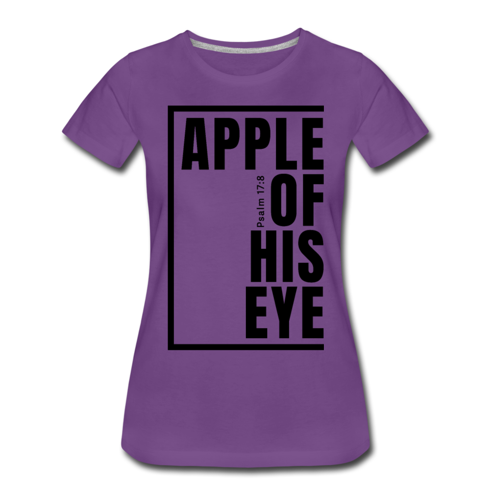 Apple of His Eye / Perfectly Basic Women’s Tee / Black Graphic - purple