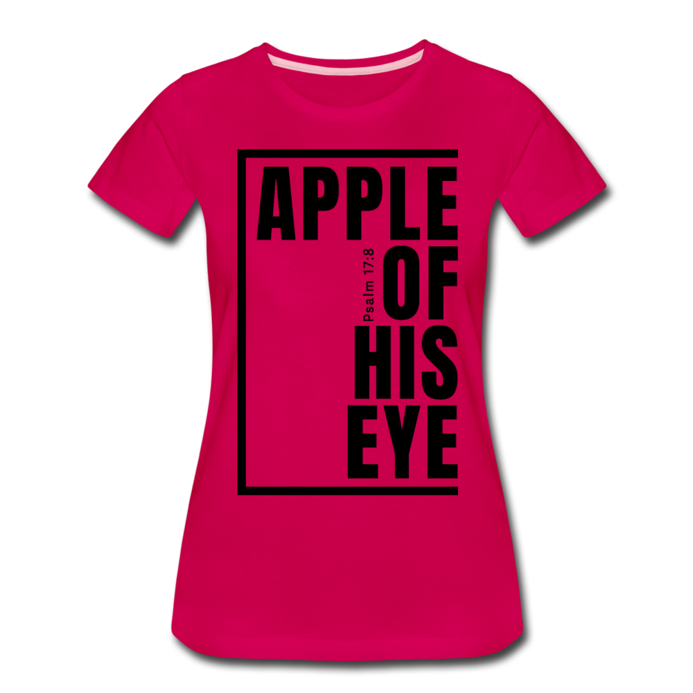 Apple of His Eye / Perfectly Basic Women’s Tee / Black Graphic - dark pink