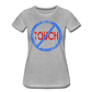 Don't Touch / Perfectly Basic Women's Tee / Blue & Red Distressed - heather gray