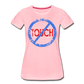 Don't Touch / Perfectly Basic Women's Tee / Blue & Red Distressed - pink