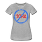 No 'Rona / Perfectly Basic Women's Tee / Blue & Red Distressed - heather gray