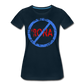 No 'Rona / Perfectly Basic Women's Tee / Blue & Red Distressed - deep navy