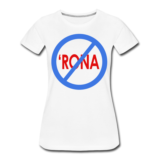 No 'Rona / Perfectly Basic Women's Tee / Blue & Red Clean - white