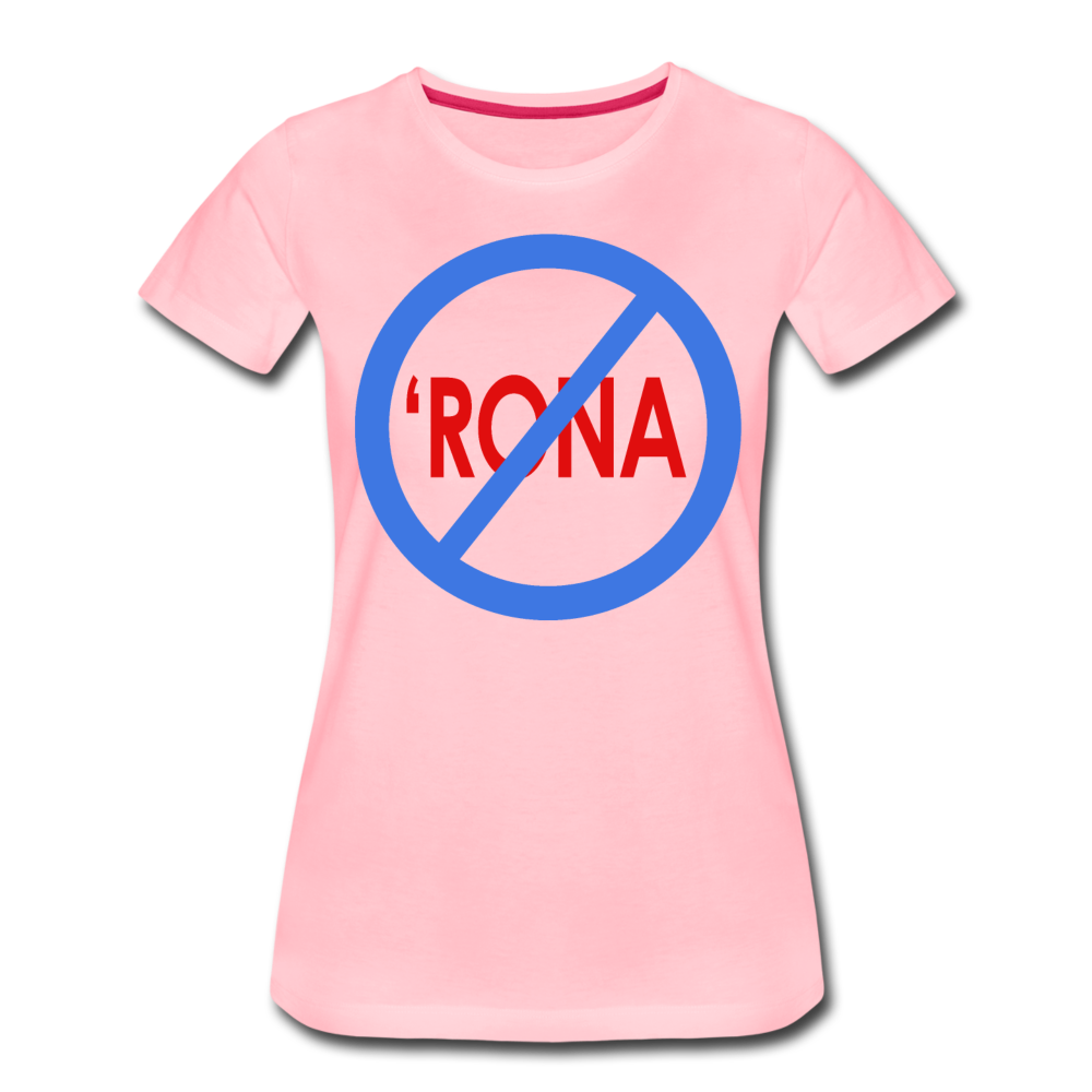 No 'Rona / Perfectly Basic Women's Tee / Blue & Red Clean - pink
