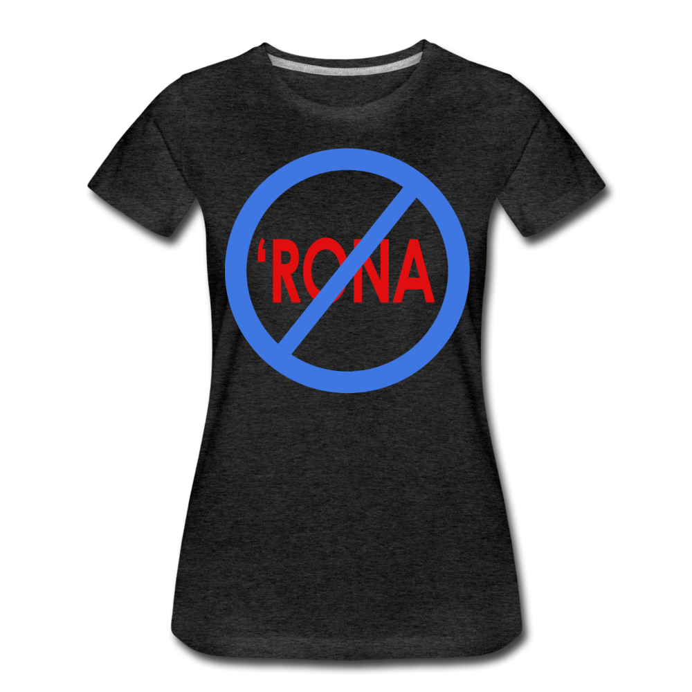 No 'Rona / Perfectly Basic Women's Tee / Blue & Red Clean - charcoal gray