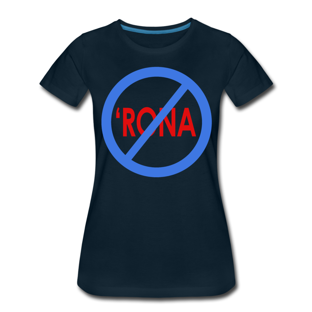 No 'Rona / Perfectly Basic Women's Tee / Blue & Red Clean - deep navy