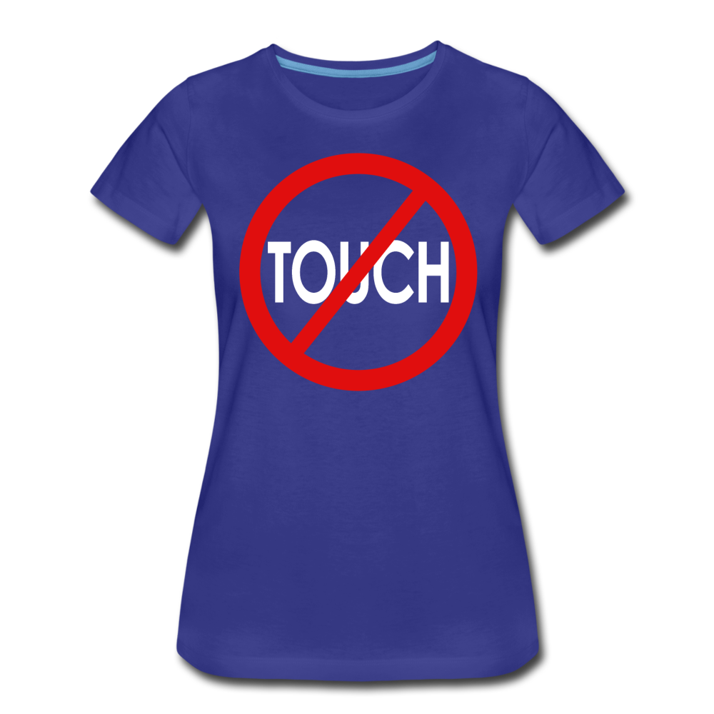 Don't Touch / Perfectly Basic Women's Tee / Red & White - royal blue