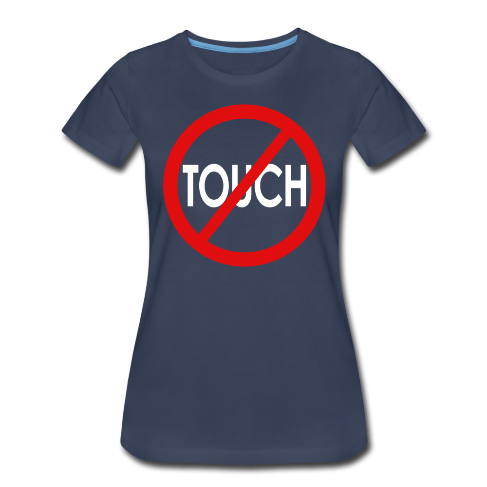 Don't Touch / Perfectly Basic Women's Tee / Red & White - navy