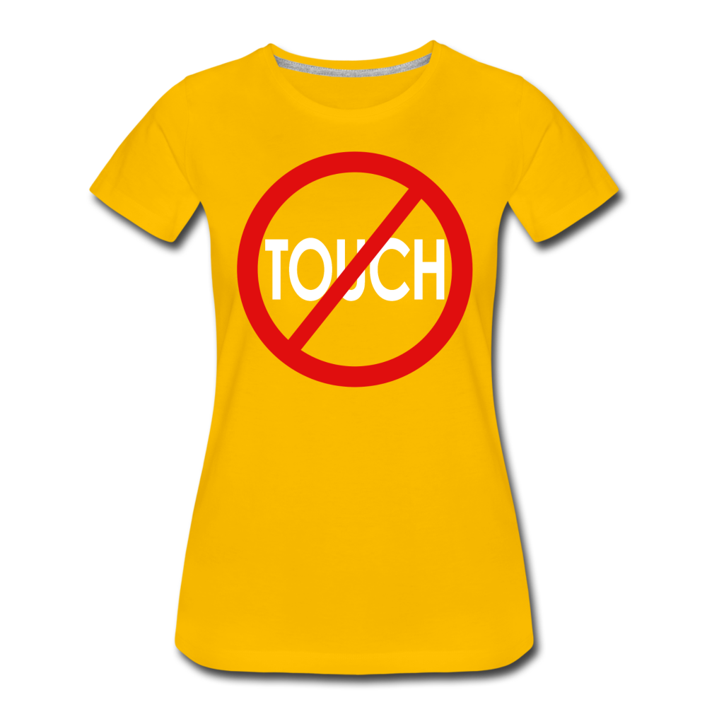 Don't Touch / Perfectly Basic Women's Tee / Red & White - sun yellow