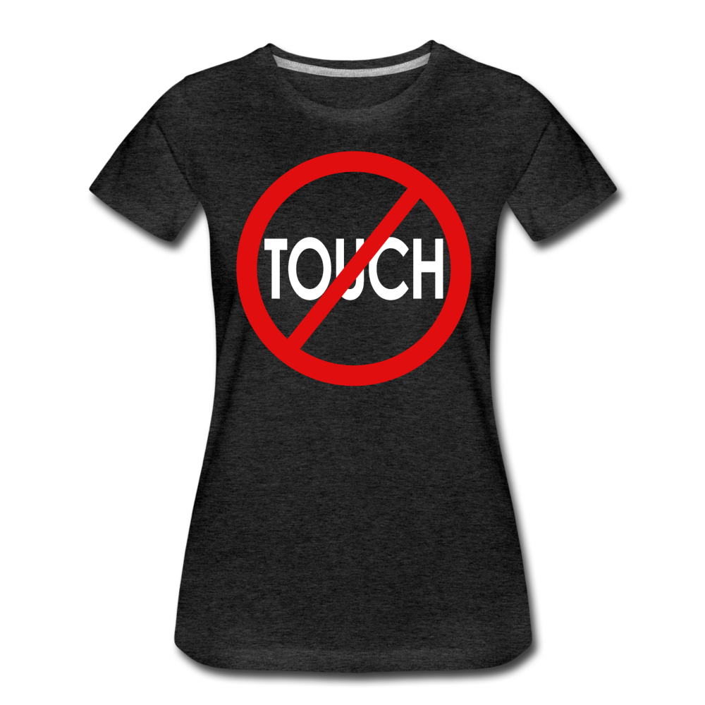 Don't Touch / Perfectly Basic Women's Tee / Red & White - charcoal gray