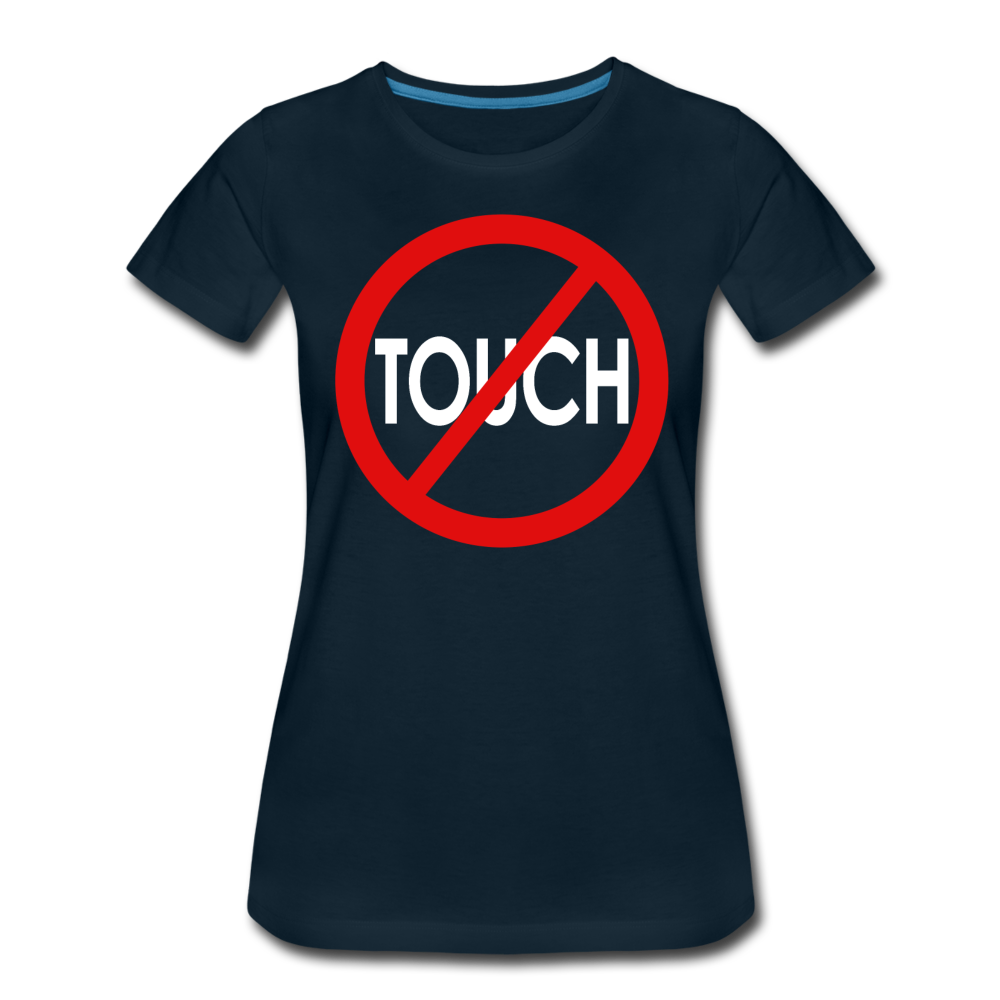 Don't Touch / Perfectly Basic Women's Tee / Red & White - deep navy