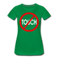 Don't Touch / Perfectly Basic Women's Tee / Red & White - kelly green