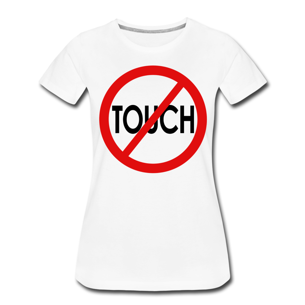 Don't Touch / Perfectly Basic Women's Tee / Red & Black - white