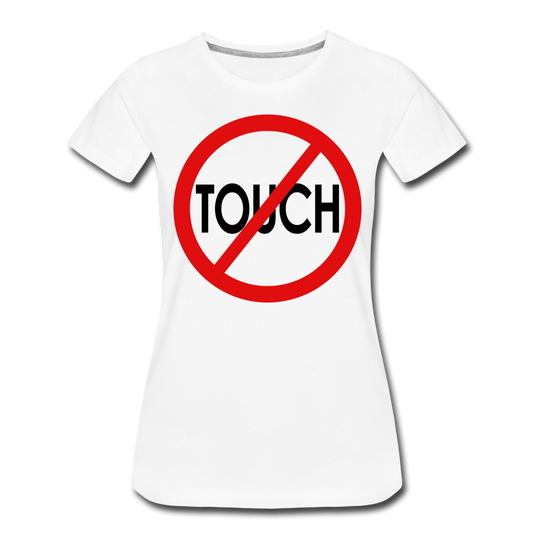 Don't Touch / Perfectly Basic Women's Tee / Red & Black - white