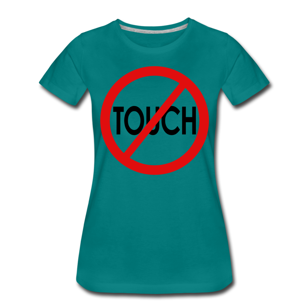 Don't Touch / Perfectly Basic Women's Tee / Red & Black - teal