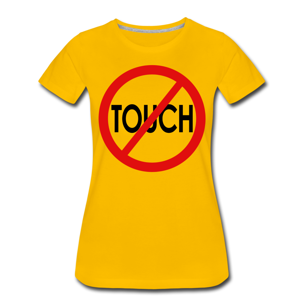 Don't Touch / Perfectly Basic Women's Tee / Red & Black - sun yellow
