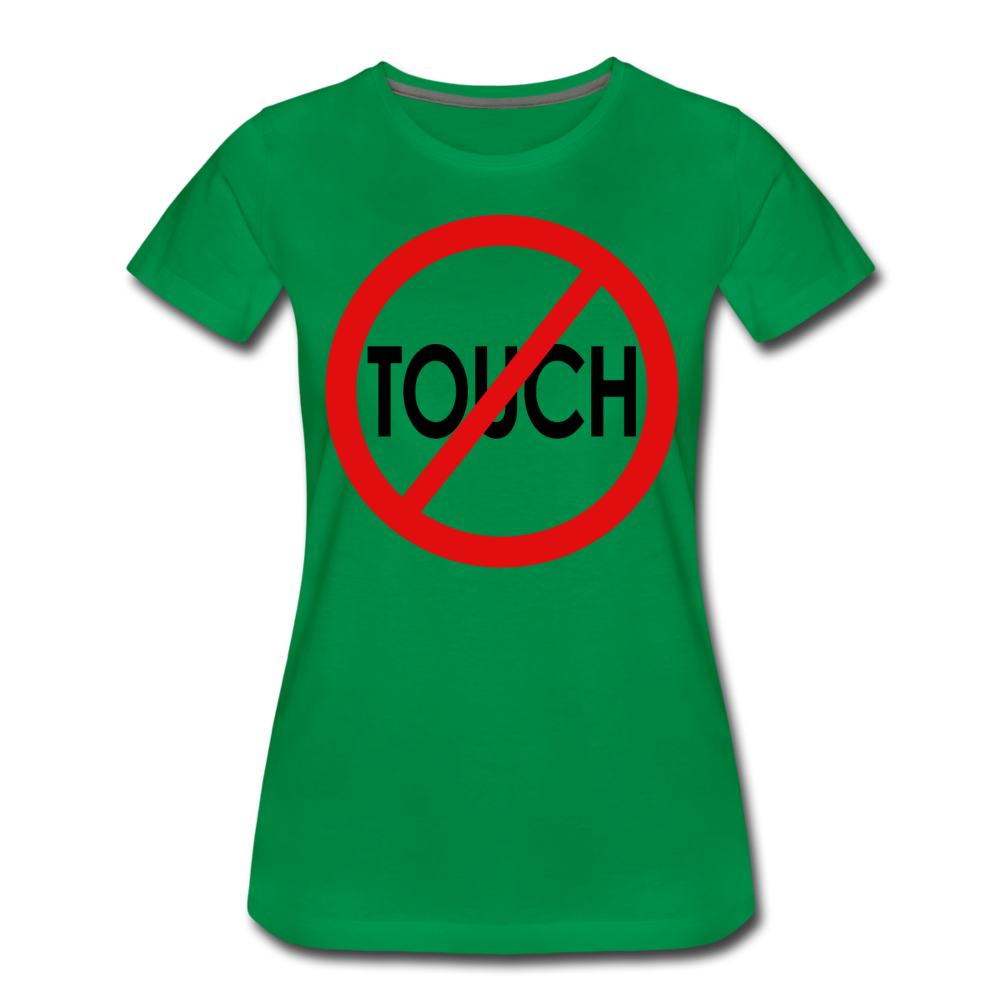 Don't Touch / Perfectly Basic Women's Tee / Red & Black - kelly green