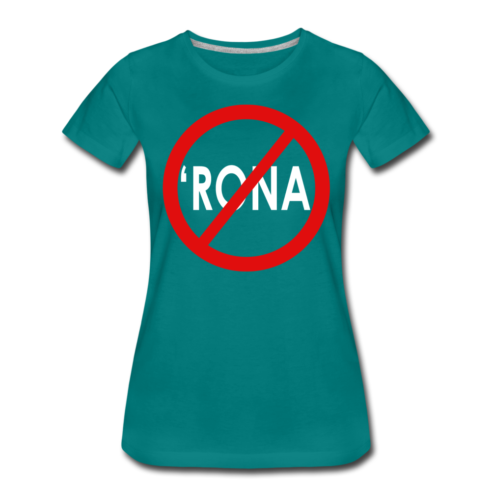 No 'Rona / Perfectly Basic Women's Tee / Red & White - teal