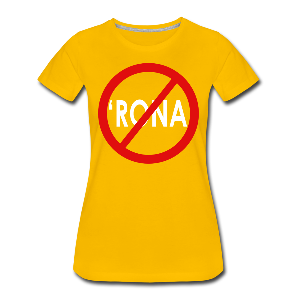 No 'Rona / Perfectly Basic Women's Tee / Red & White - sun yellow