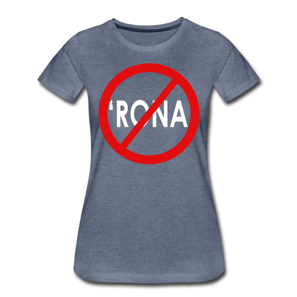 No 'Rona / Perfectly Basic Women's Tee / Red & White - heather blue