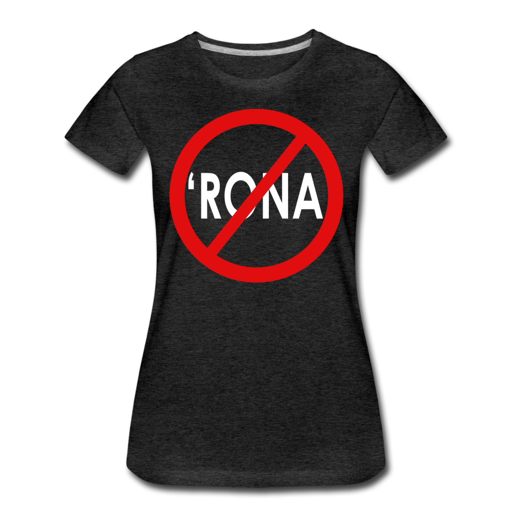 No 'Rona / Perfectly Basic Women's Tee / Red & White - charcoal gray