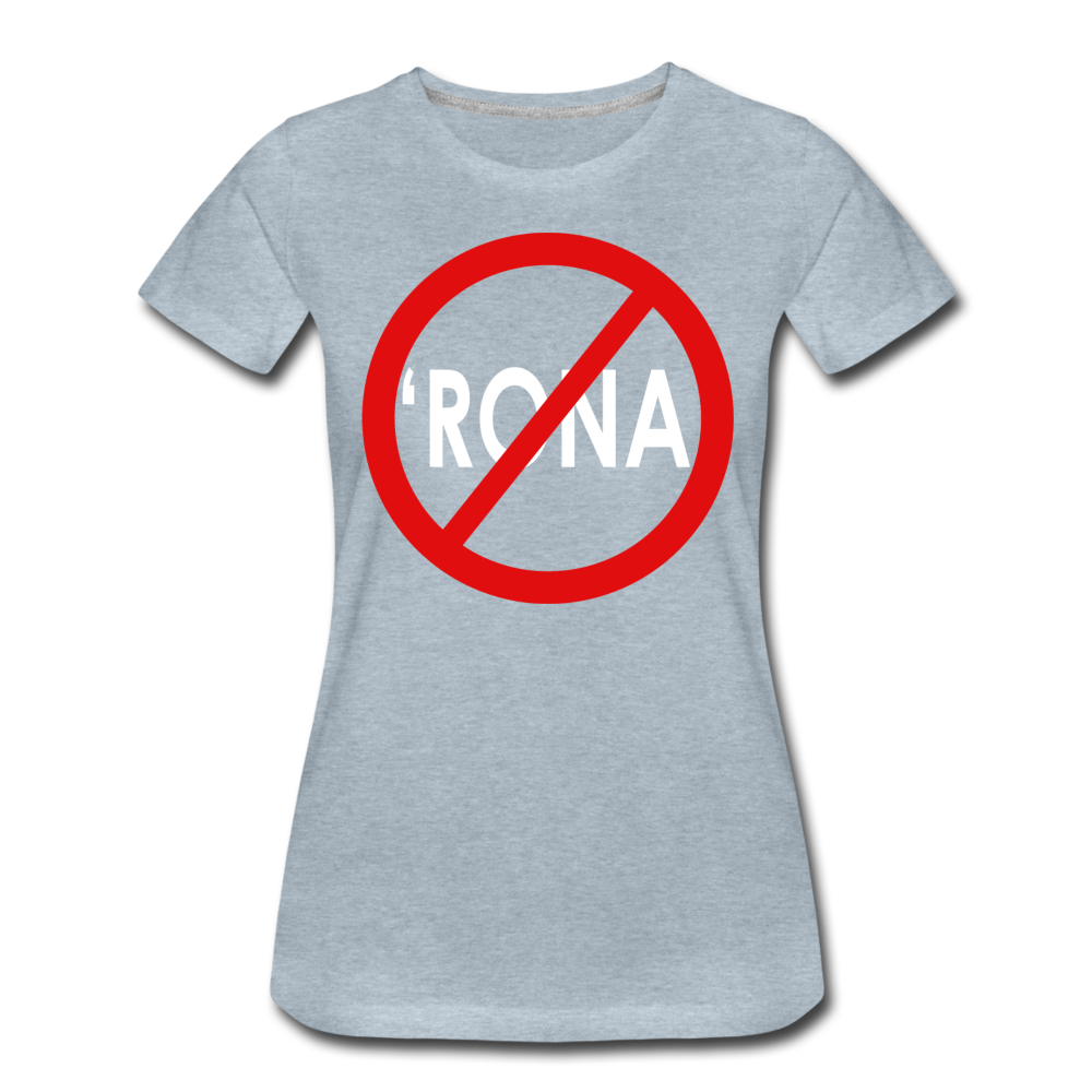 No 'Rona / Perfectly Basic Women's Tee / Red & White - heather ice blue