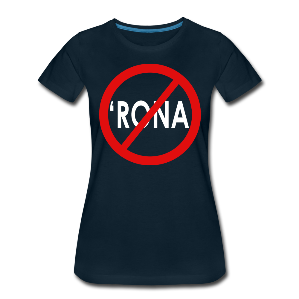 No 'Rona / Perfectly Basic Women's Tee / Red & White - deep navy