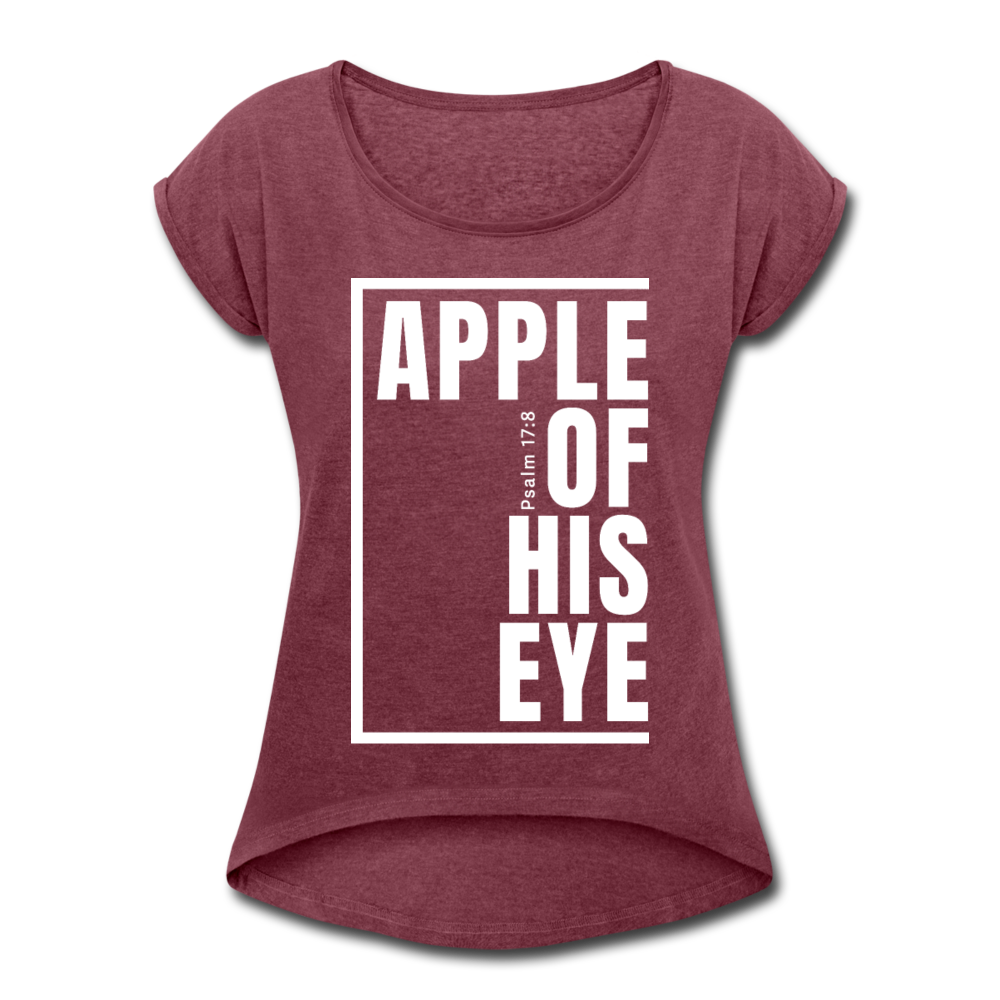 Apple of His Eye / Women’s Tennis Tail Tee / White - heather burgundy