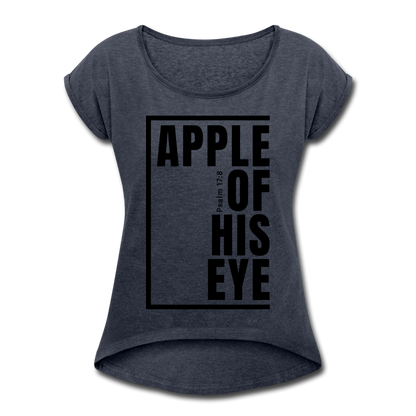 Apple of His Eye / Women’s Tennis Tail Tee / Black - navy heather
