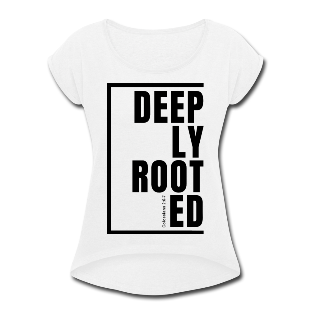 Deeply Rooted / Women’s Tennis Tail Tee / Black - white