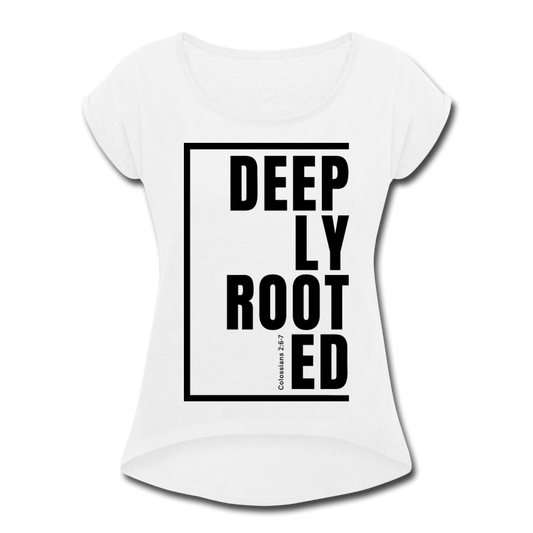 Deeply Rooted / Women’s Tennis Tail Tee / Black - white