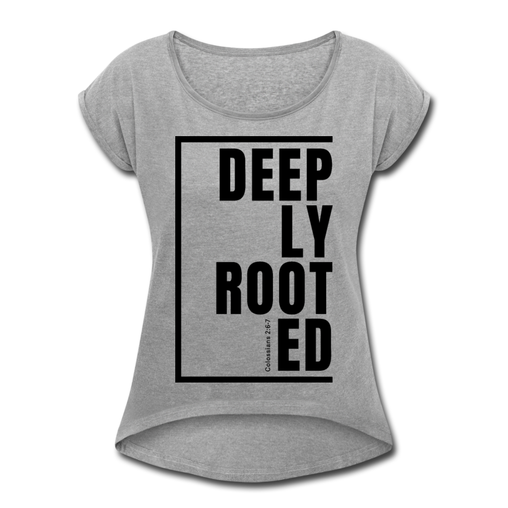 Deeply Rooted / Women’s Tennis Tail Tee / Black - heather gray