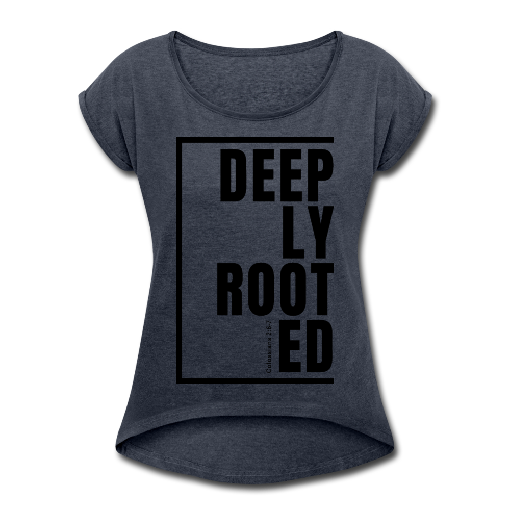 Deeply Rooted / Women’s Tennis Tail Tee / Black - navy heather