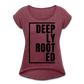 Deeply Rooted / Women’s Tennis Tail Tee / Black - heather burgundy